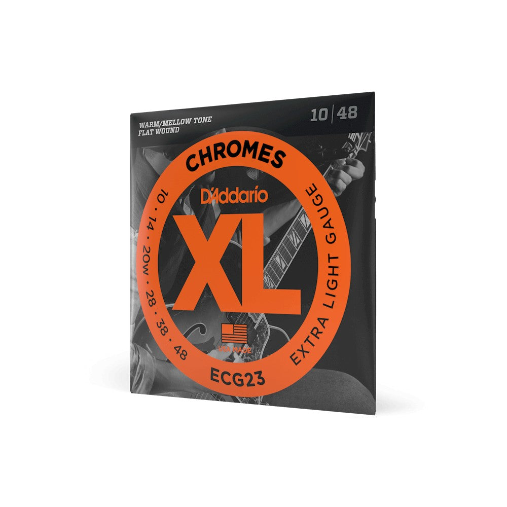 Dây D'Addario ECG23 XL Chromes Flat Wound 10-48 Extra Light – bao bì