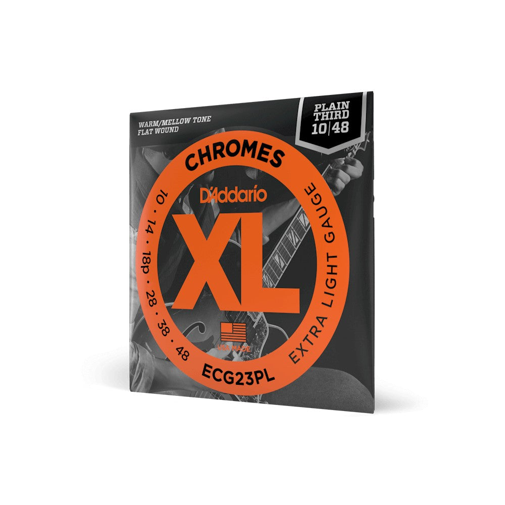Dây D'Addario ECG23PL XL Chromes Flat Wound 10-48 Extra Light – bao bì