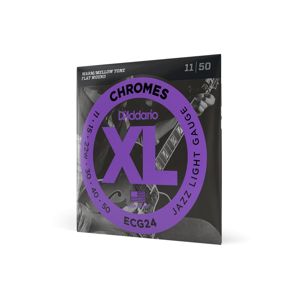 Dây D'Addario ECG24 XL Chromes Flat Wound 11-50 Jazz Light – bao bì