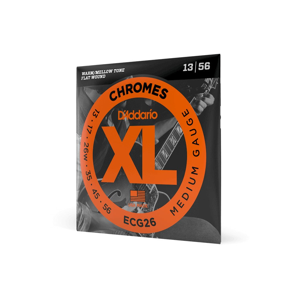 Dây D'Addario ECG26 XL Chromes Flat Wound 13-56 Medium – bao bì