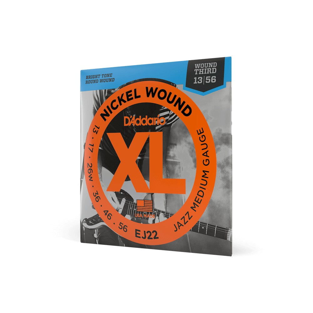 Dây D'Addario EJ22 XL Nickel 13-56 Jazz Medium – bao bì