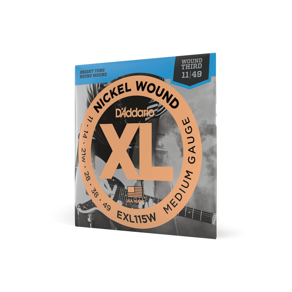 Dây D'Addario EXL115W XL Nickel 11-49 Medium Wound Third – bao bì