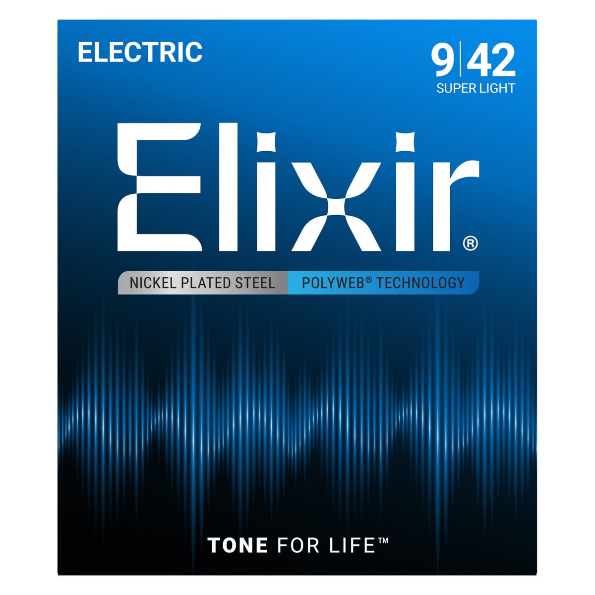 Dây Elixir 12000 Polyweb 9-42 Super Light – bao bì mặt trước