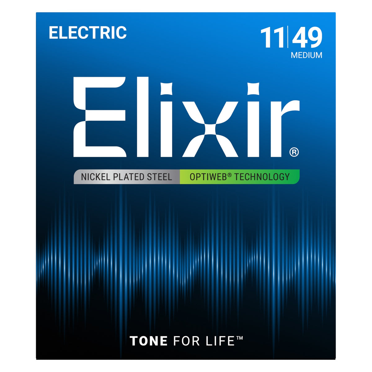 Dây Elixir 19102 Optiweb 11-49 Medium – bao bì mặt trước
