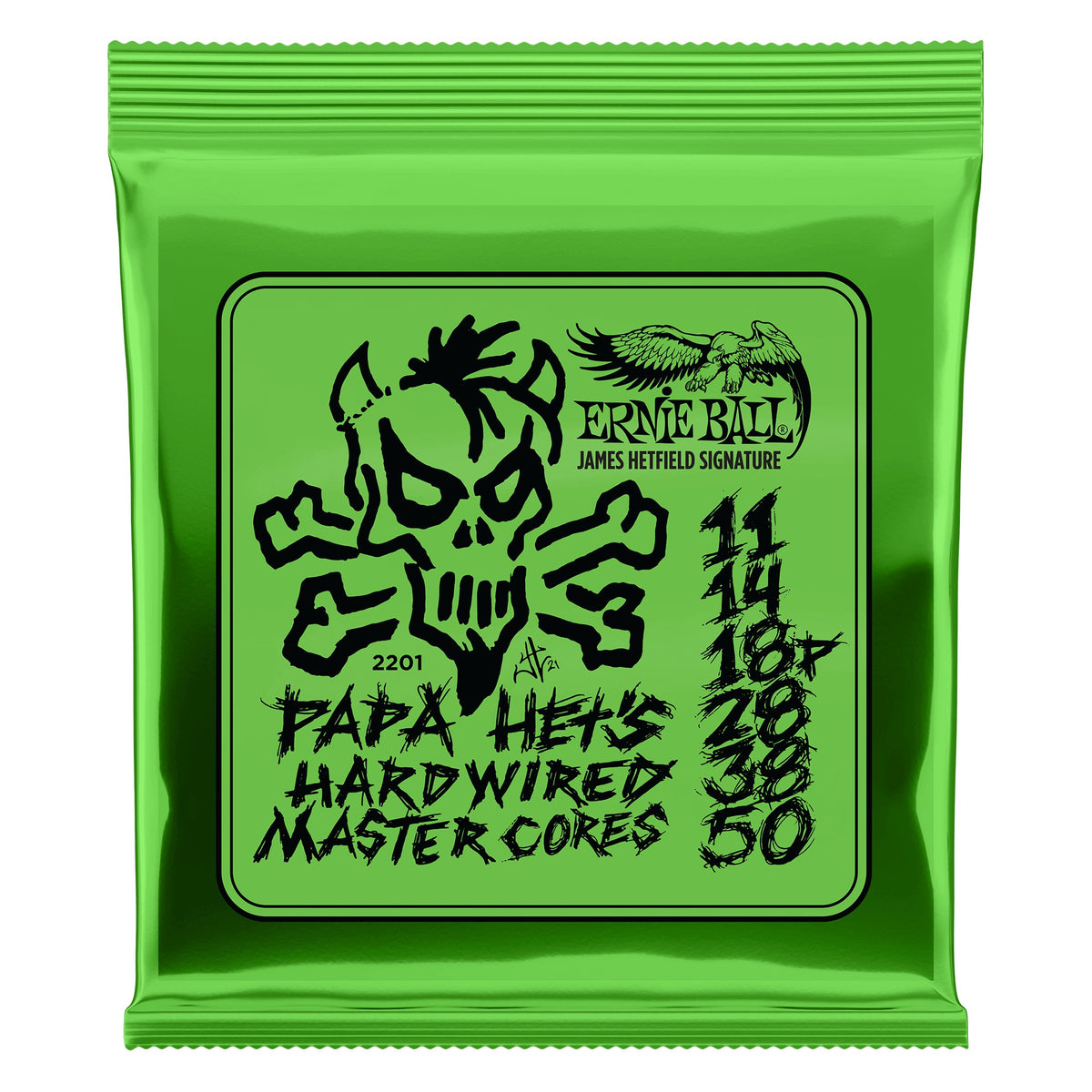 Dây Ernie Ball 2201 Papa Het's Hardwired Master Cores 11-50 – bao bì mặt trước