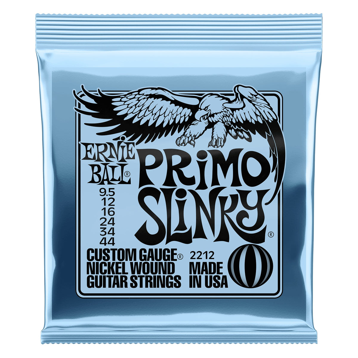 Dây Ernie Ball 2212 Primo Slinky Nickel Wound 9.5-44 – bao bì mặt trước