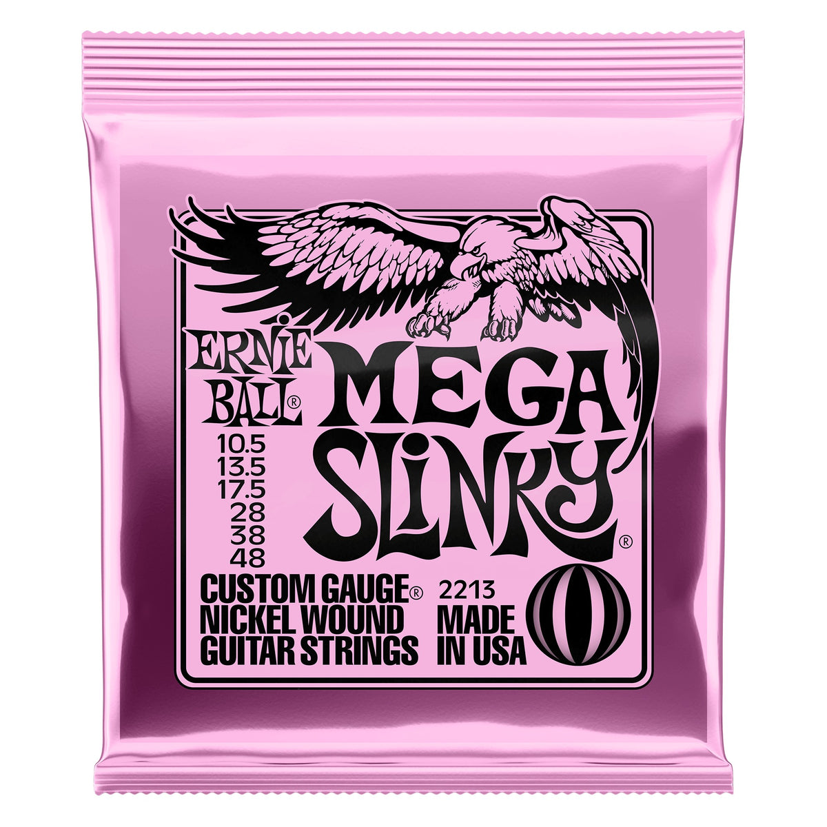 Dây Ernie Ball 2213 Mega Slinky Nickel Wound 10.5-48 – bao bì mặt trước