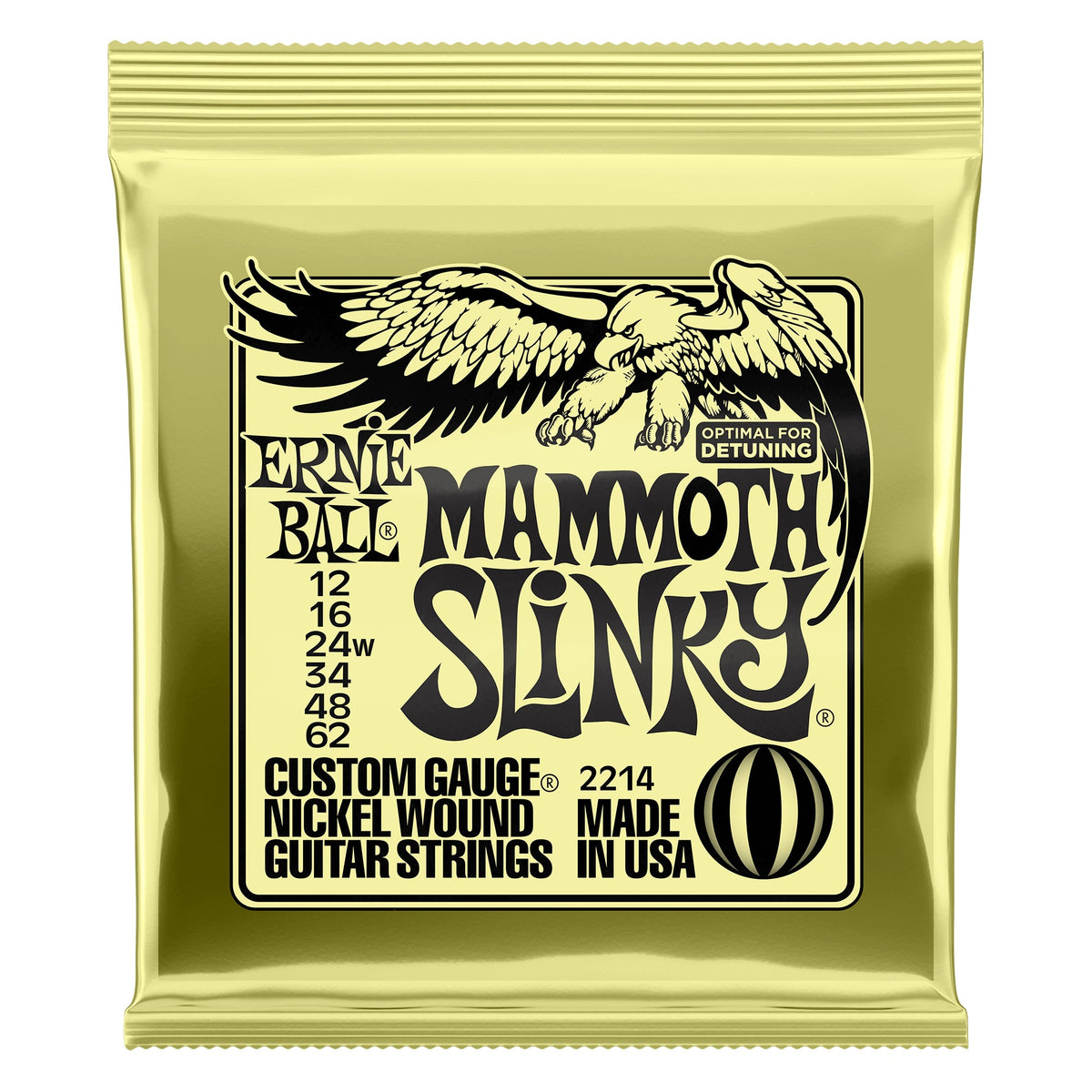 Dây Ernie Ball 2214 Mammoth Slinky Nickel Wound 12-62 – bao bì mặt trước