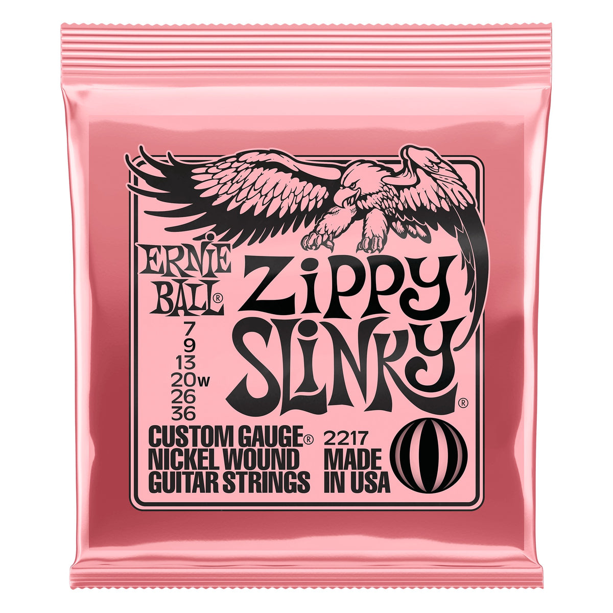 Dây Ernie Ball 2217 Zippy Slinky Nickel Wound 7-36 – bao bì mặt trước