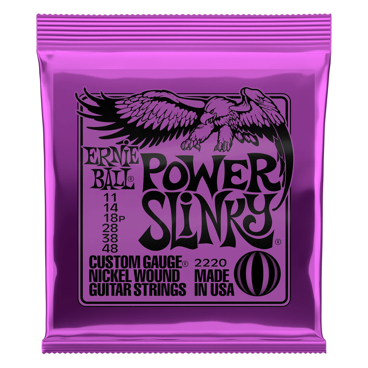 Dây Ernie Ball 2220 Power Slinky Nickel Wound 11-48 – bao bì mặt trước