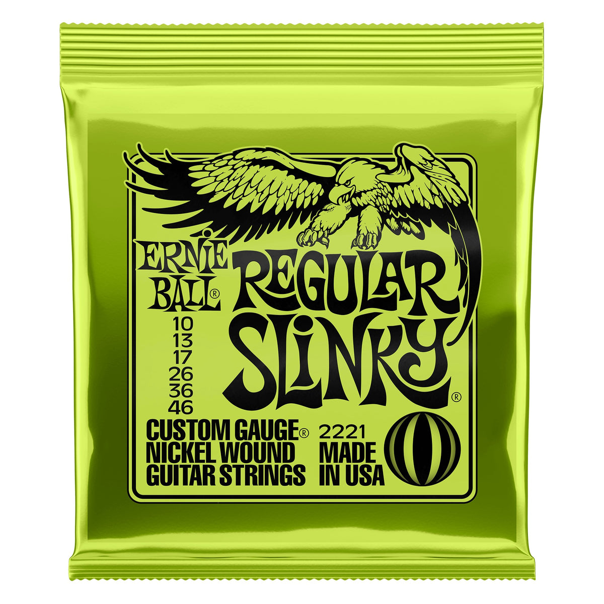Dây Ernie Ball 2221 Regular Slinky Nickel Wound 10-46 – bao bì mặt trước