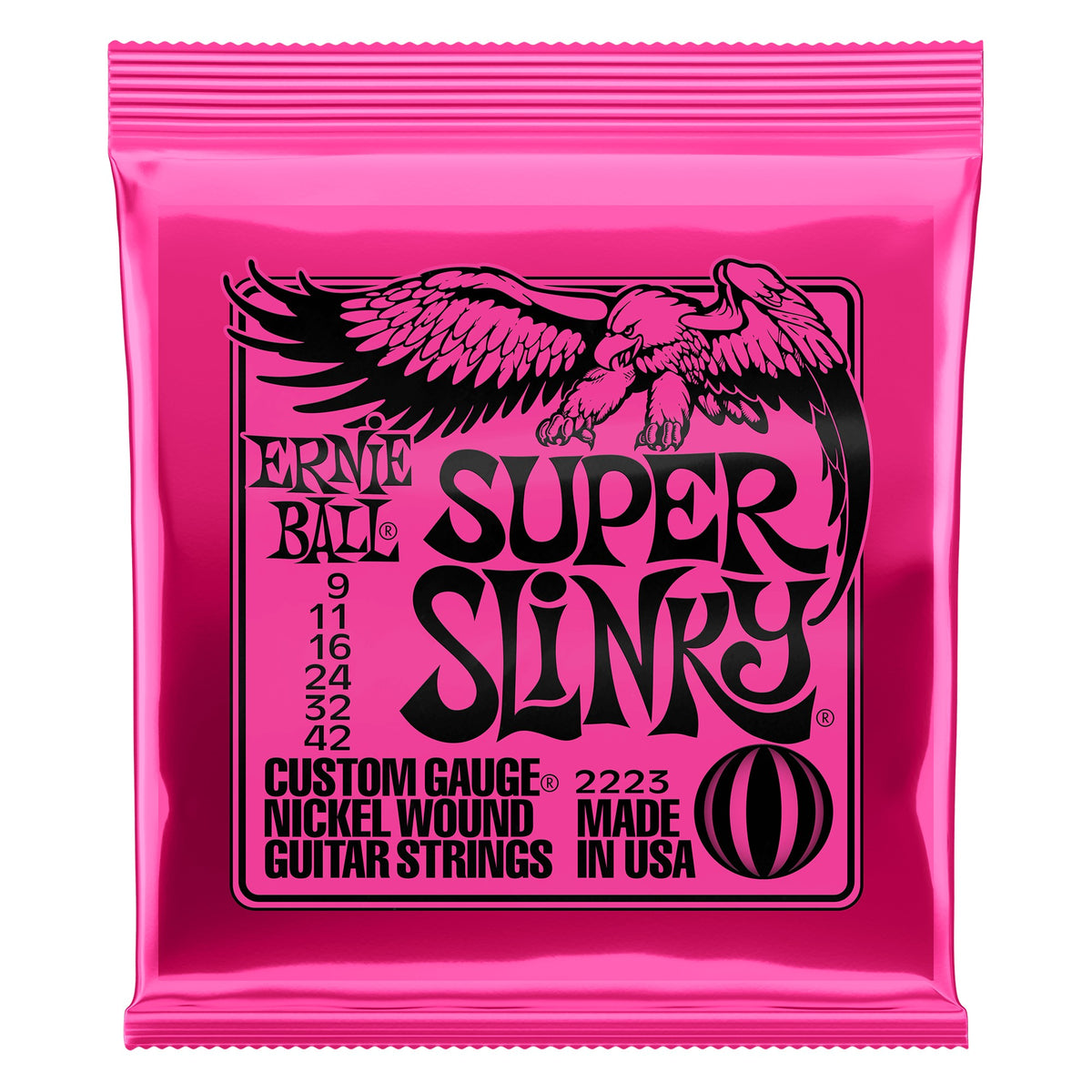 Dây Ernie Ball 2223 Super Slinky Nickel Wound 9-42 – bao bì mặt trước