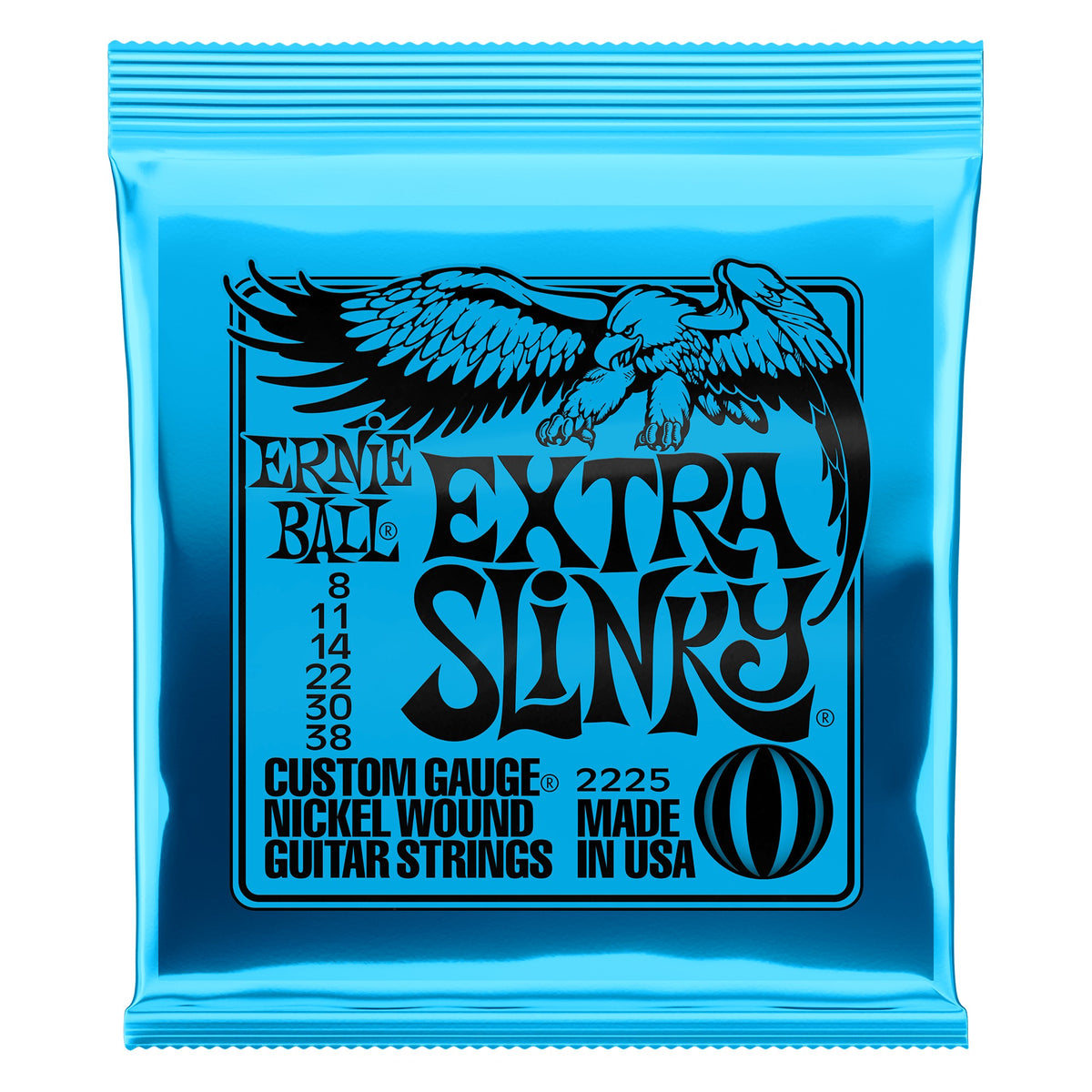 Dây Ernie Ball 2225 Extra Slinky Nickel Wound 8-38 – bao bì mặt trước