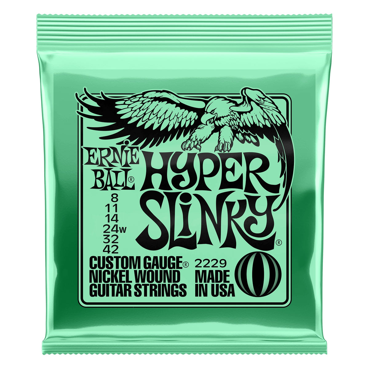 Dây Ernie Ball 2229 Hyper Slinky Nickel Wound 8-42 – bao bì mặt trước