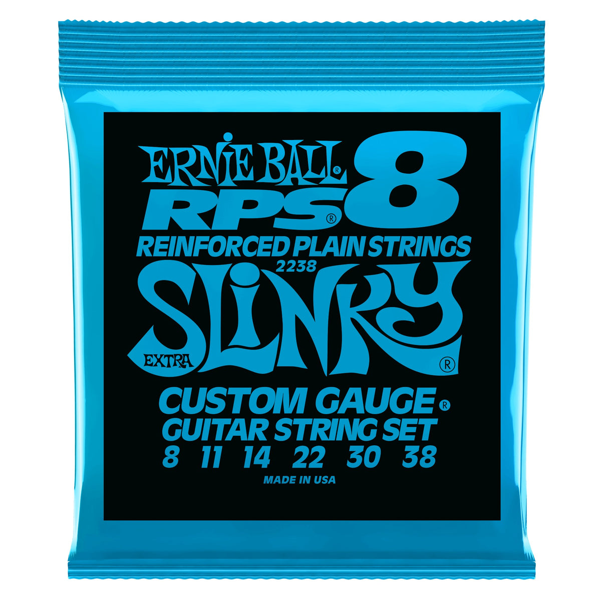 Dây Ernie Ball 2238 Extra Slinky RPS Nickel Wound 8-38 – bao bì mặt trước