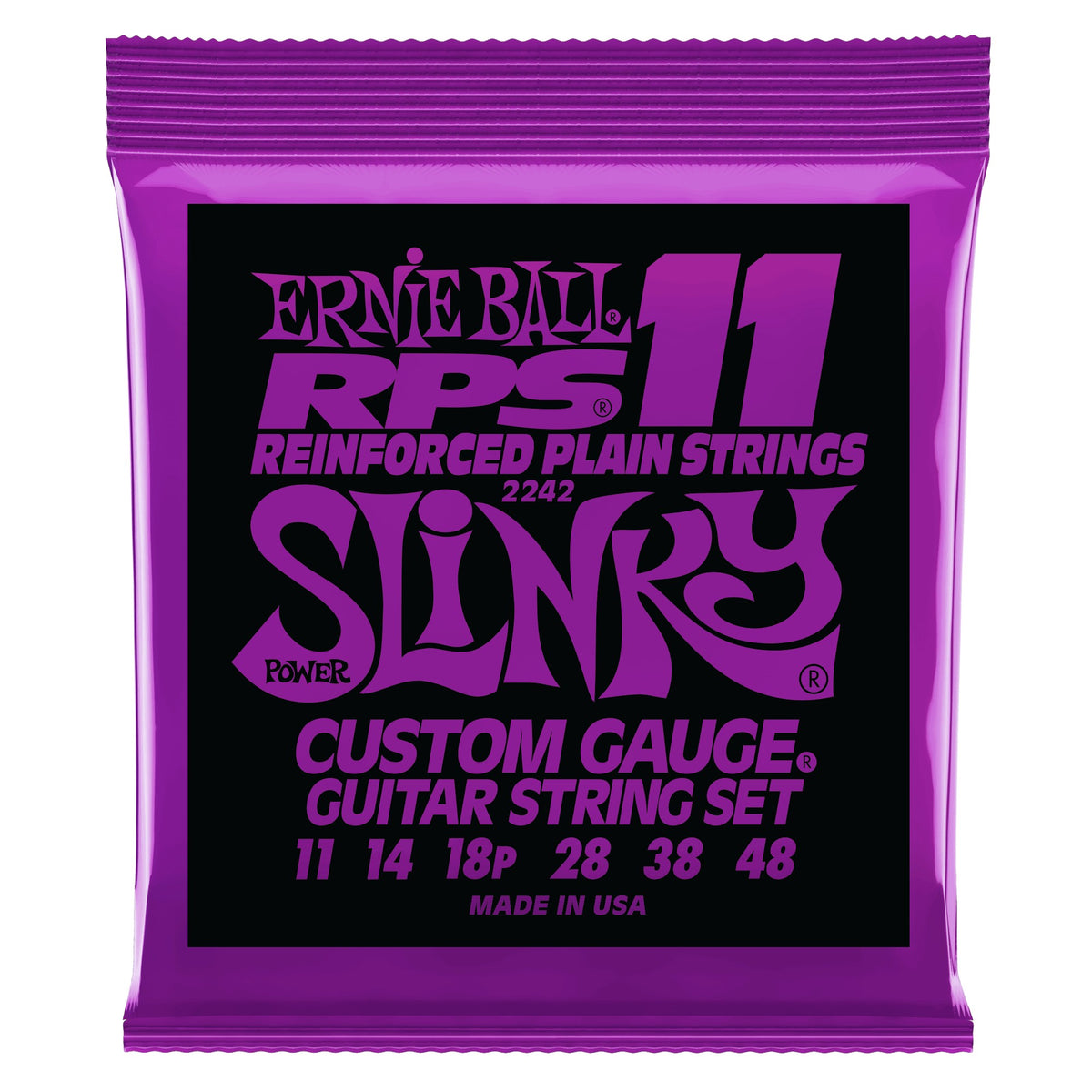 Dây Ernie Ball 2242 Power Slinky RPS Nickel Wound 11-48 – bao bì mặt trước