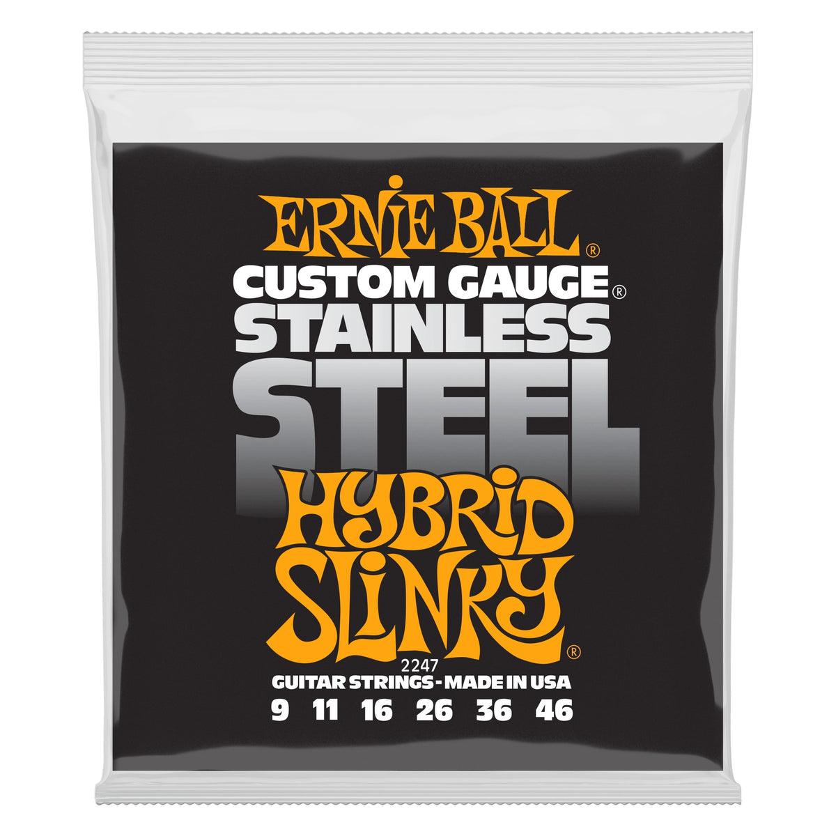 Dây Ernie Ball 2247 Hybrid Slinky Stainless Steel 9-46 – bao bì mặt trước