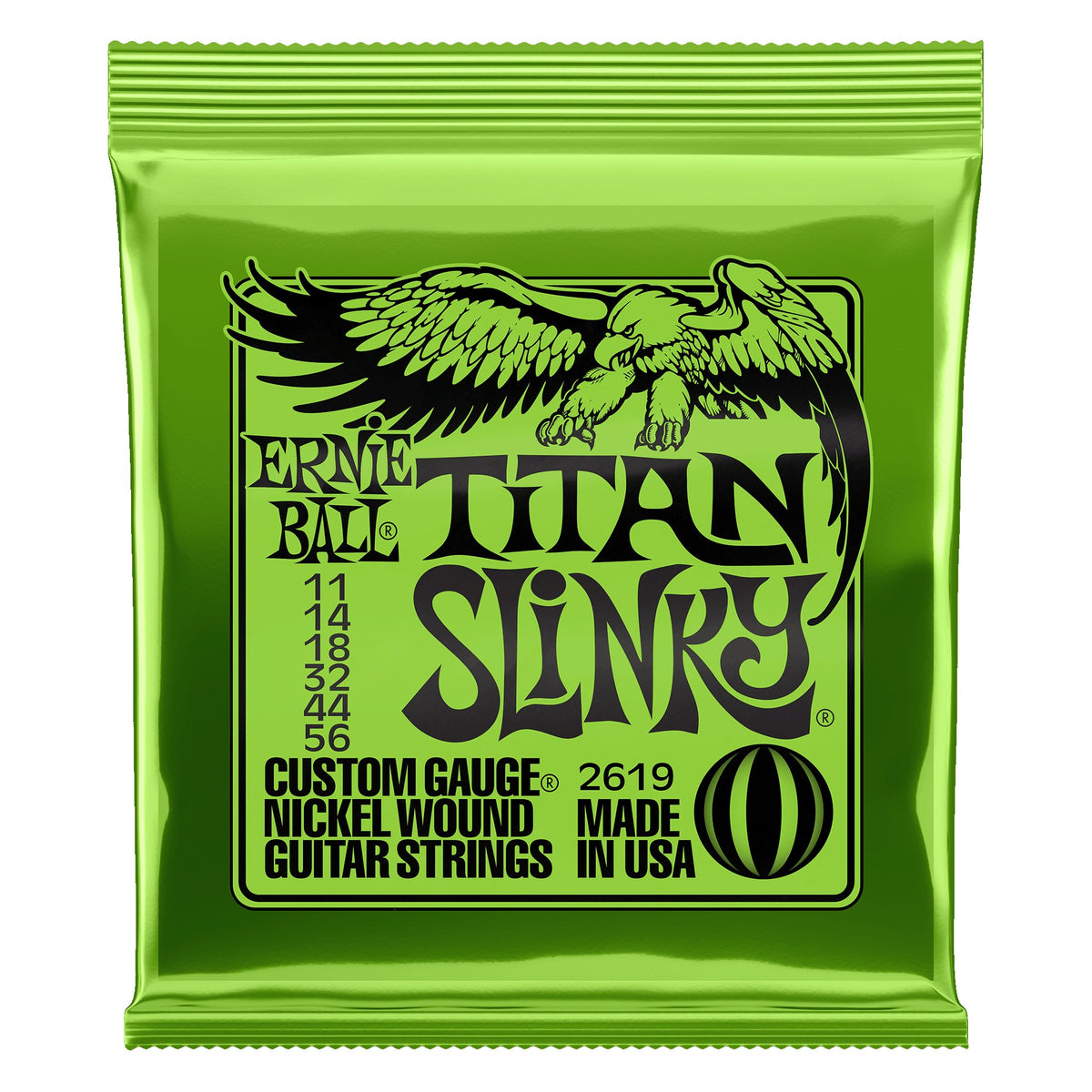Dây Ernie Ball 2619 Titan Slinky Nickel Wound 11-56 – bao bì mặt trước