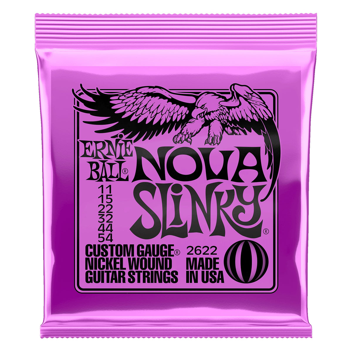 Dây Ernie Ball 2622 Nova Slinky Nickel Wound 11-54 – bao bì mặt trước