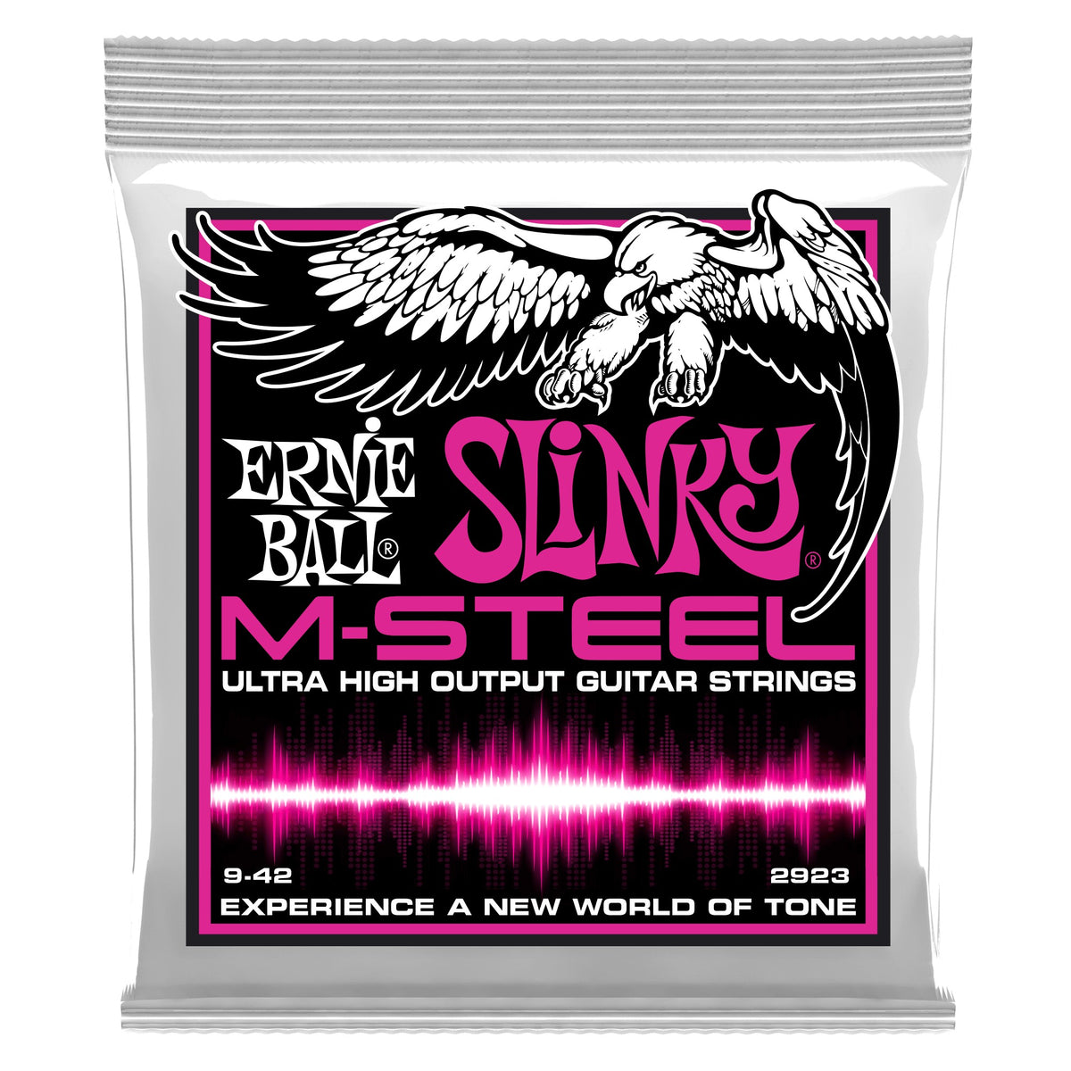 Dây Ernie Ball 2923 Super Slinky M-Steel 9-42 – bao bì mặt trước