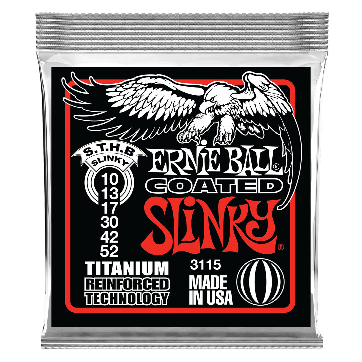 Dây Ernie Ball 3115 Skinny Top Heavy Bottom Slinky Coated Titanium RPS 10-52 – bao bì mặt trước
