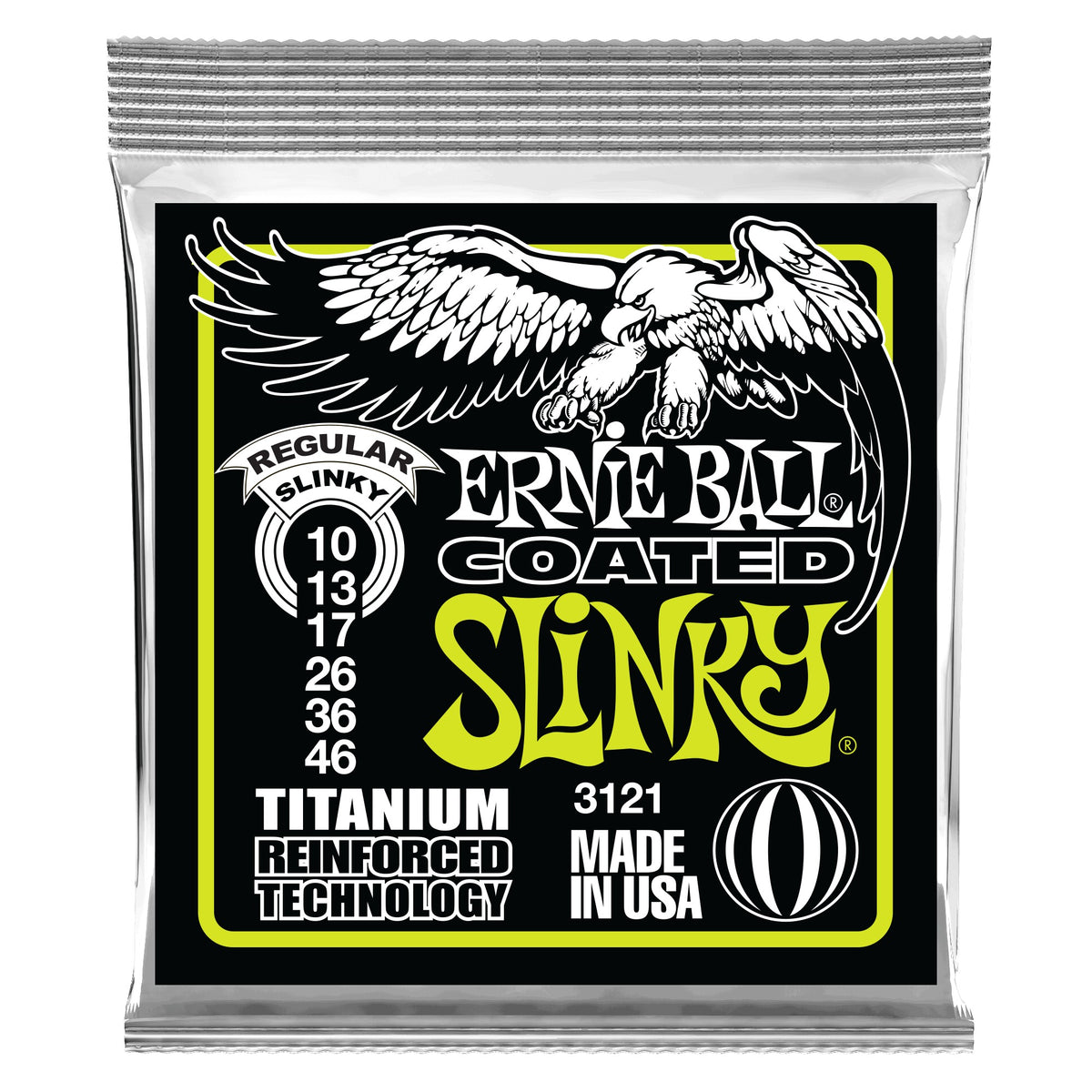 Dây Ernie Ball 3121 Regular Slinky Coated Titanium RPS 10-46 – bao bì mặt trước