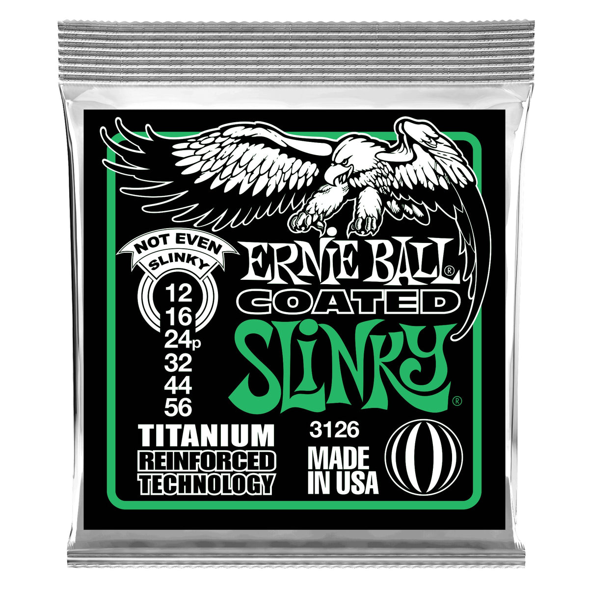 Dây Ernie Ball 3126 Not Even Slinky Coated Titanium RPS 12-56 – bao bì mặt trước