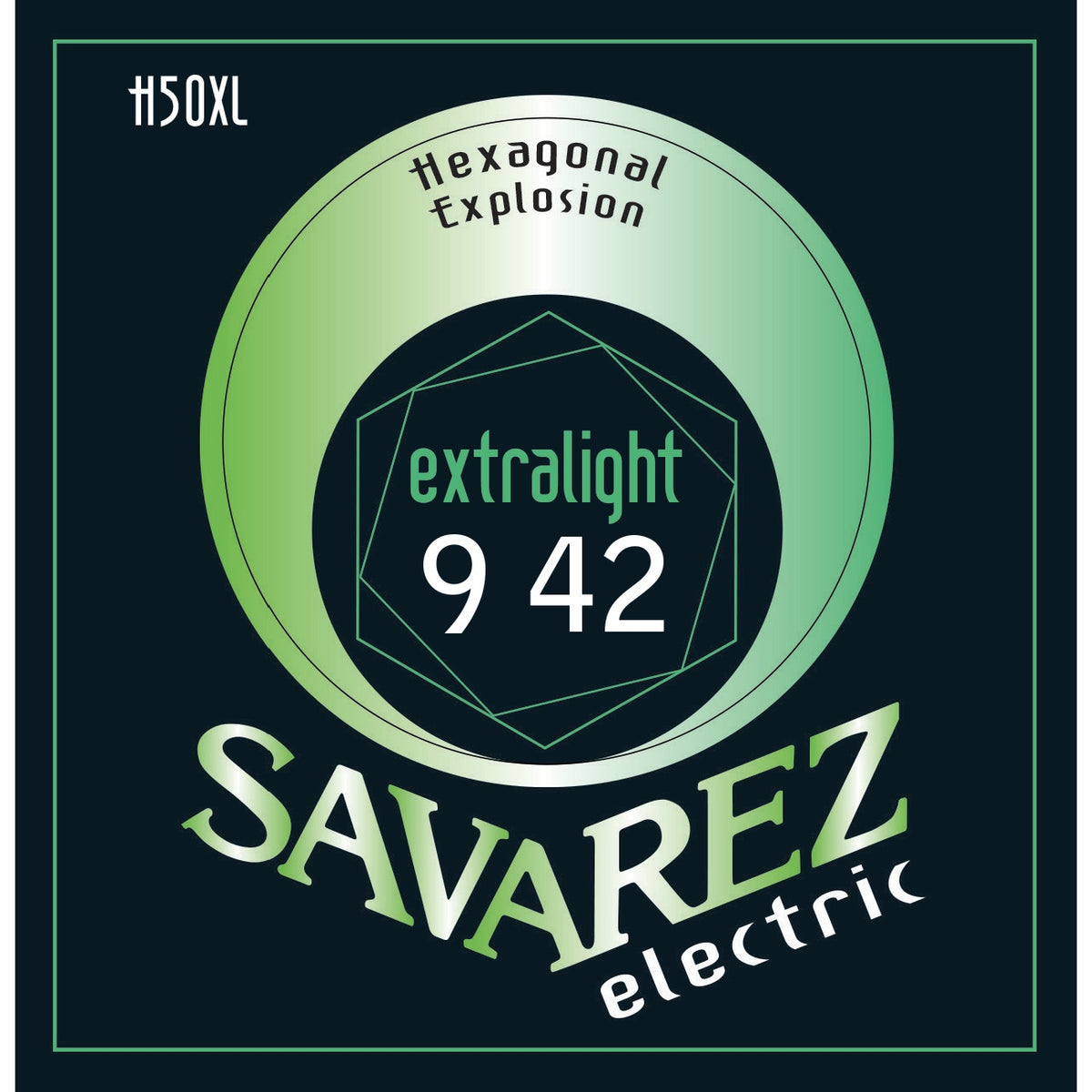 Dây Savarez H50XL Hexagonal Explosion 9-42 Extra Light – bao bì mặt trước