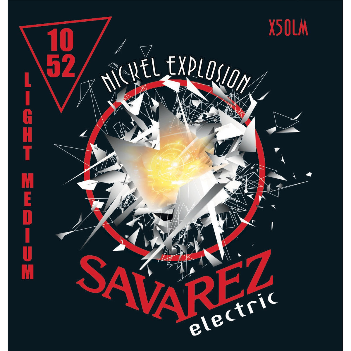 Dây Savarez X50LM Nickel Explosion 10-52 Light Medium – bao bì mặt trước