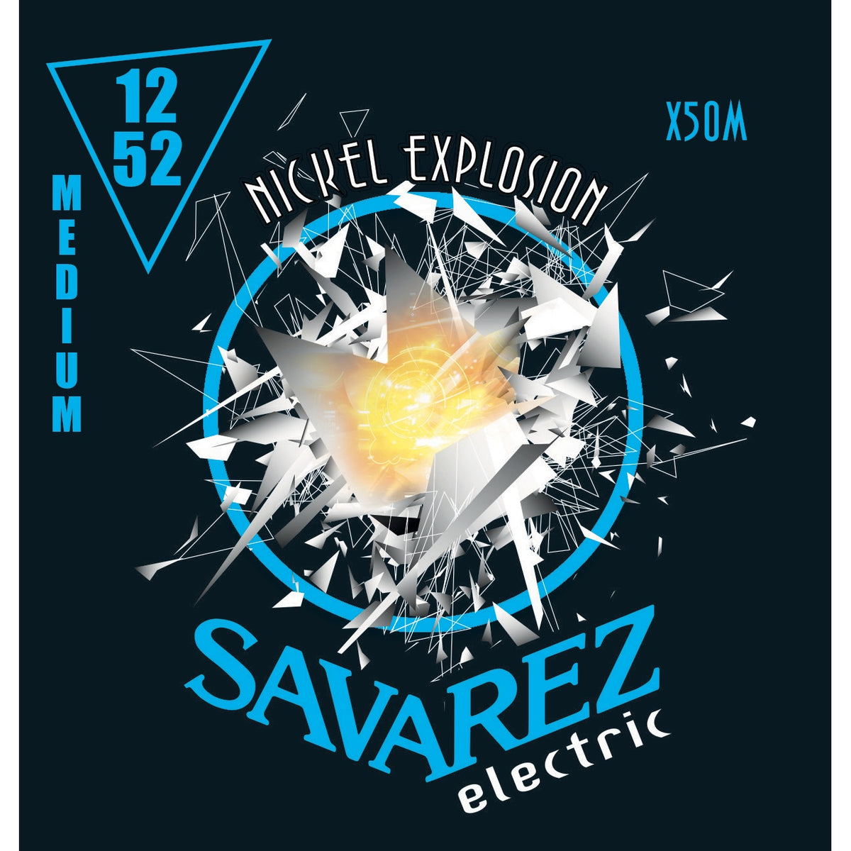 Dây Savarez X50M Nickel Explosion 12-52 Medium – bao bì mặt trước