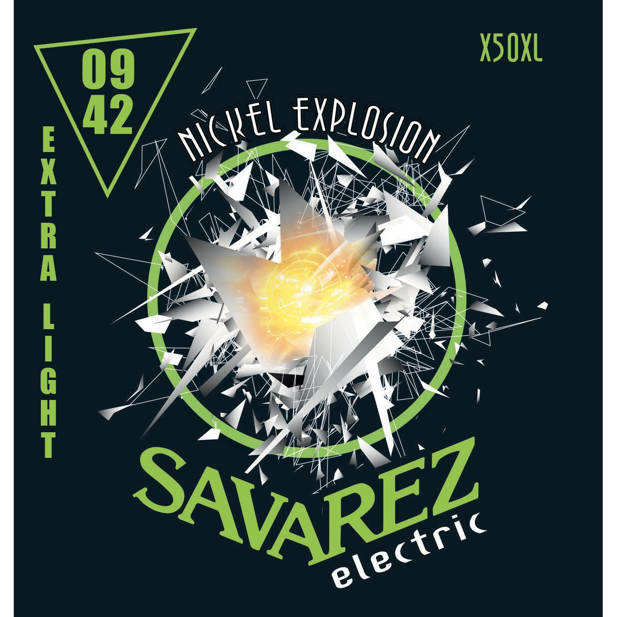 Dây Savarez X50XL Nickel Explosion 9-42 Extra Light – bao bì mặt trước