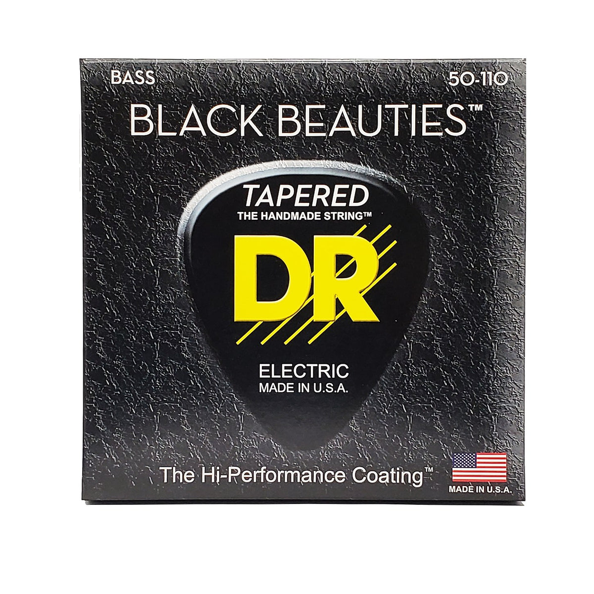 Dây DR Black Beauties BKBT-50 50-110 Taper Heavy – bao bì mặt trước, in MADE IN USA