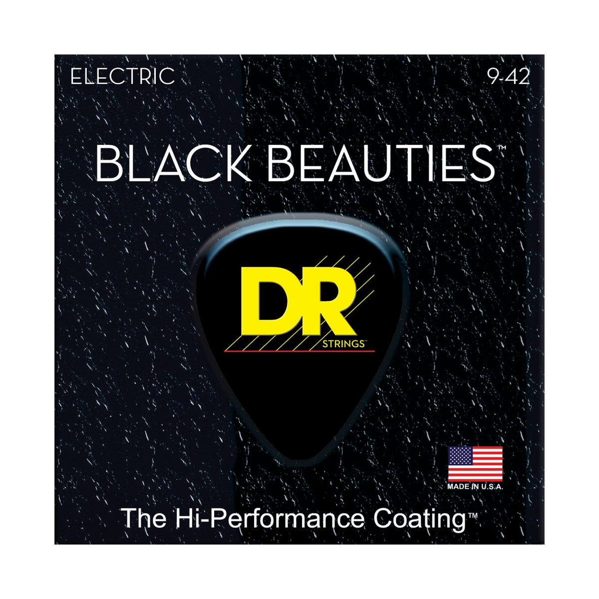 Dây DR Black Beauties BKE-9 9-42 Light – bao bì mặt trước, in MADE IN USA