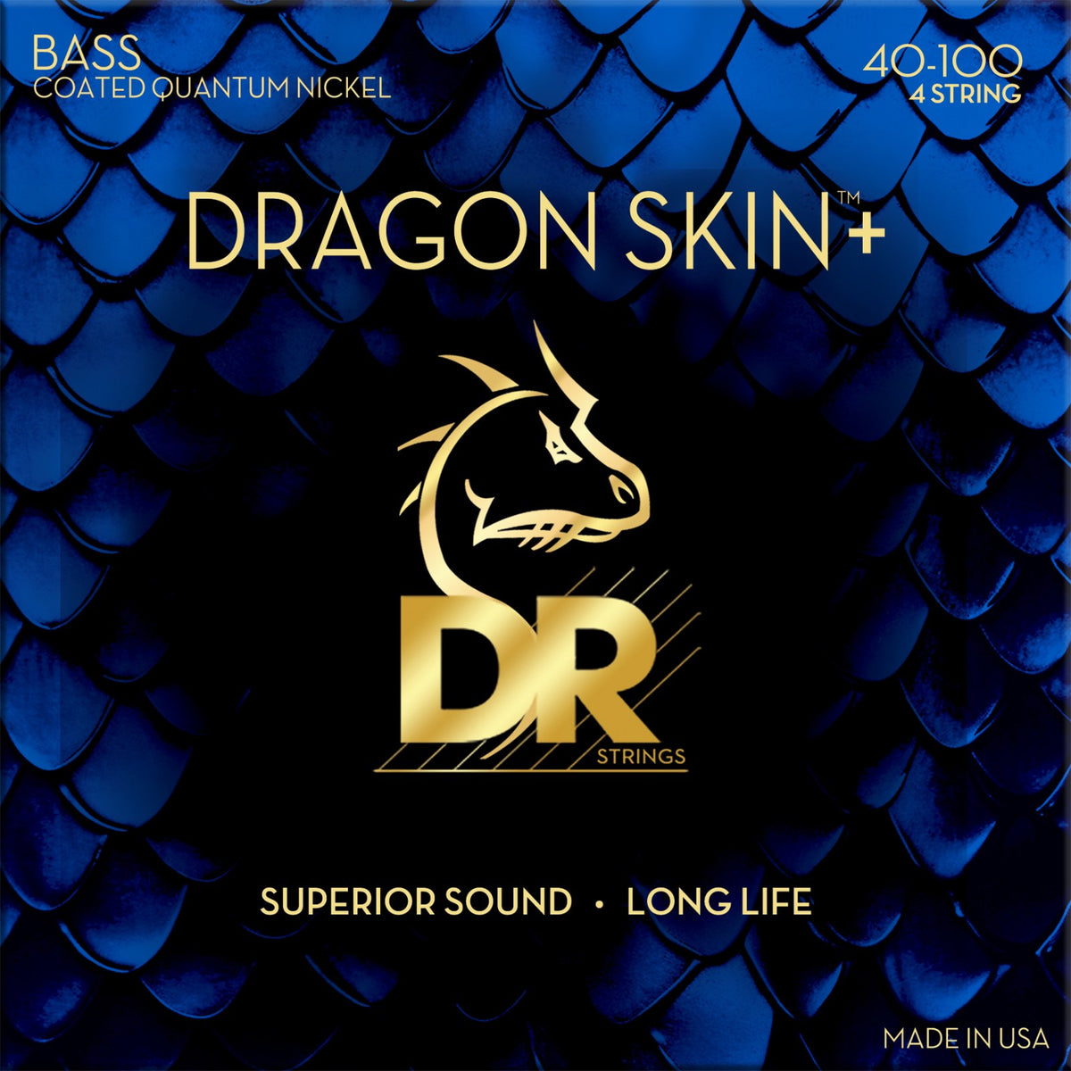 Dây DR Dragon Skin+ DBQ-40 40-100 Light – bao bì mặt trước, in MADE IN USA