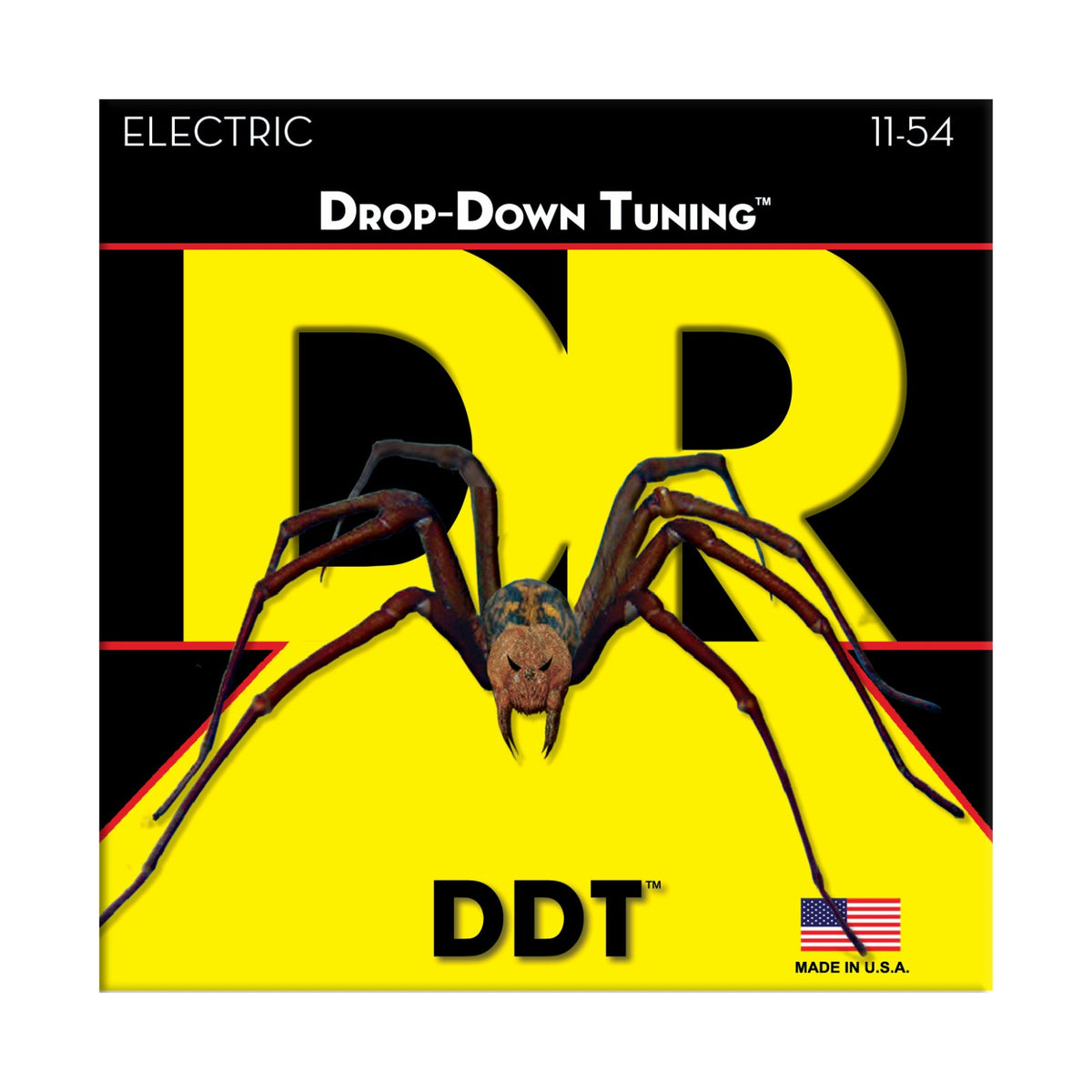 Dây DR DDT Drop Down Tuning DDT-11 11-54 Heavy – bao bì mặt trước, in MADE IN USA