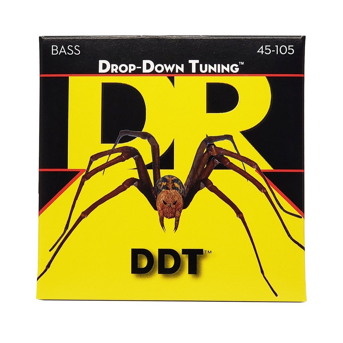 Dây DR DDT Drop Down Tuning DDT-45 45-105 Medium – bao bì mặt trước, in MADE IN USA