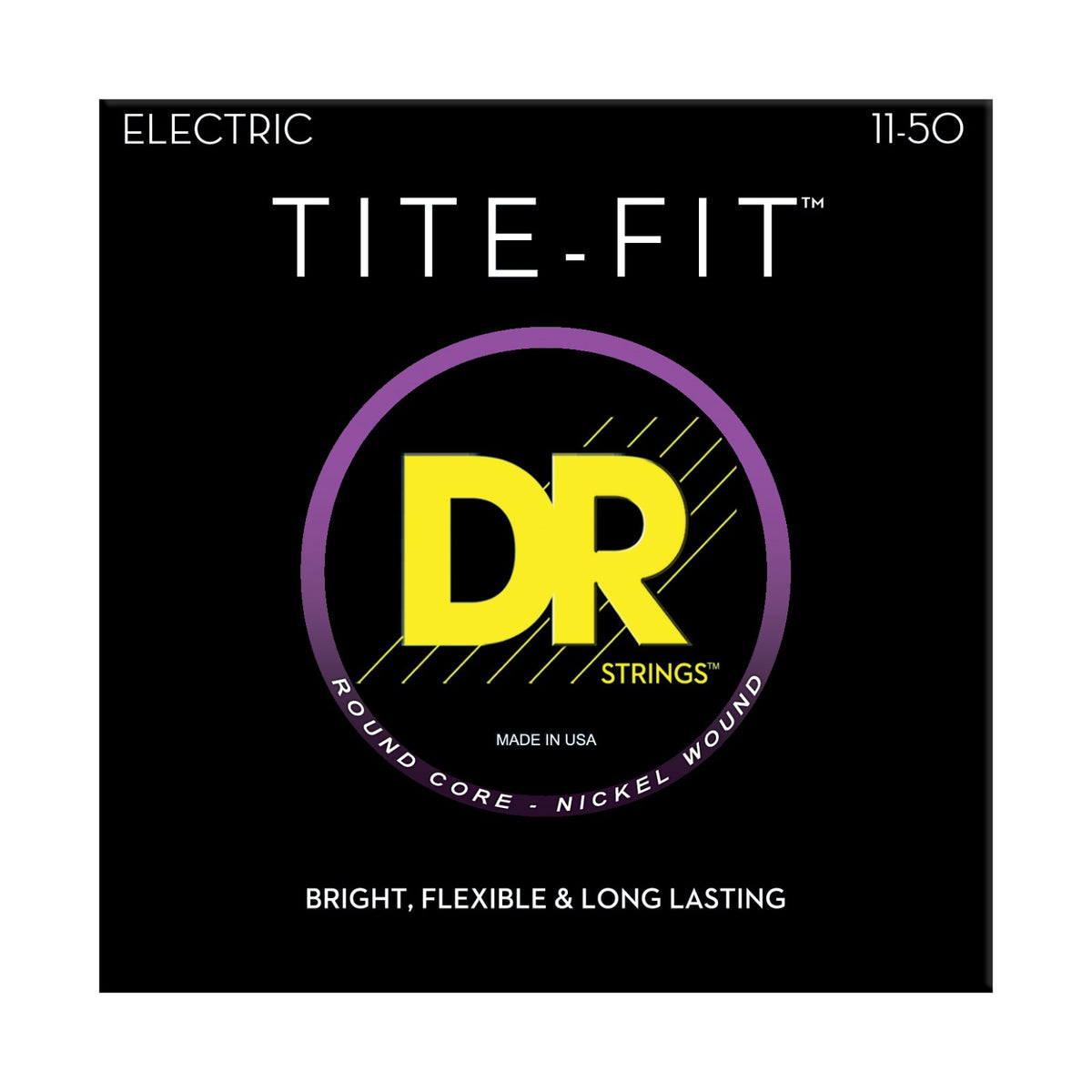 Dây DR Tite-Fit EH-11 11-50 Heavy – bao bì mặt trước, in MADE IN USA