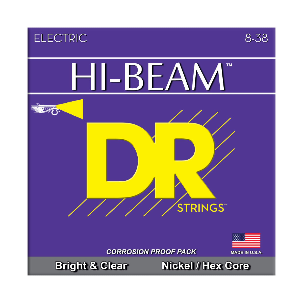 Dây DR Hi-Beam LLTR-8 8-38 Light - Light – bao bì mặt trước, in MADE IN USA