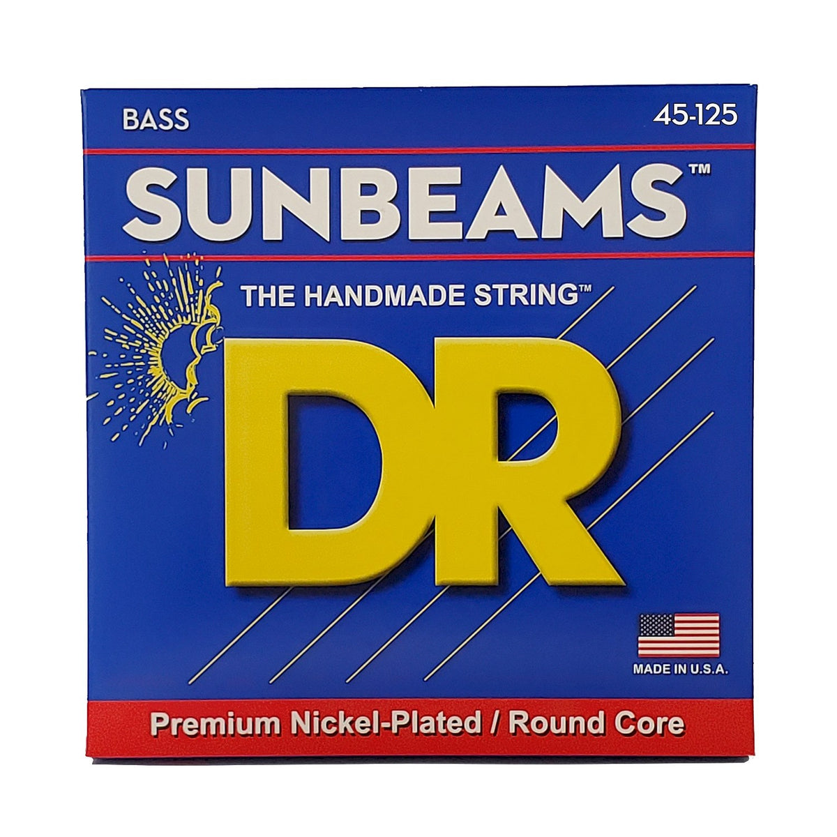 Dây DR Sunbeam NMR5-45 45-125 Medium 5-String – bao bì mặt trước, in MADE IN USA
