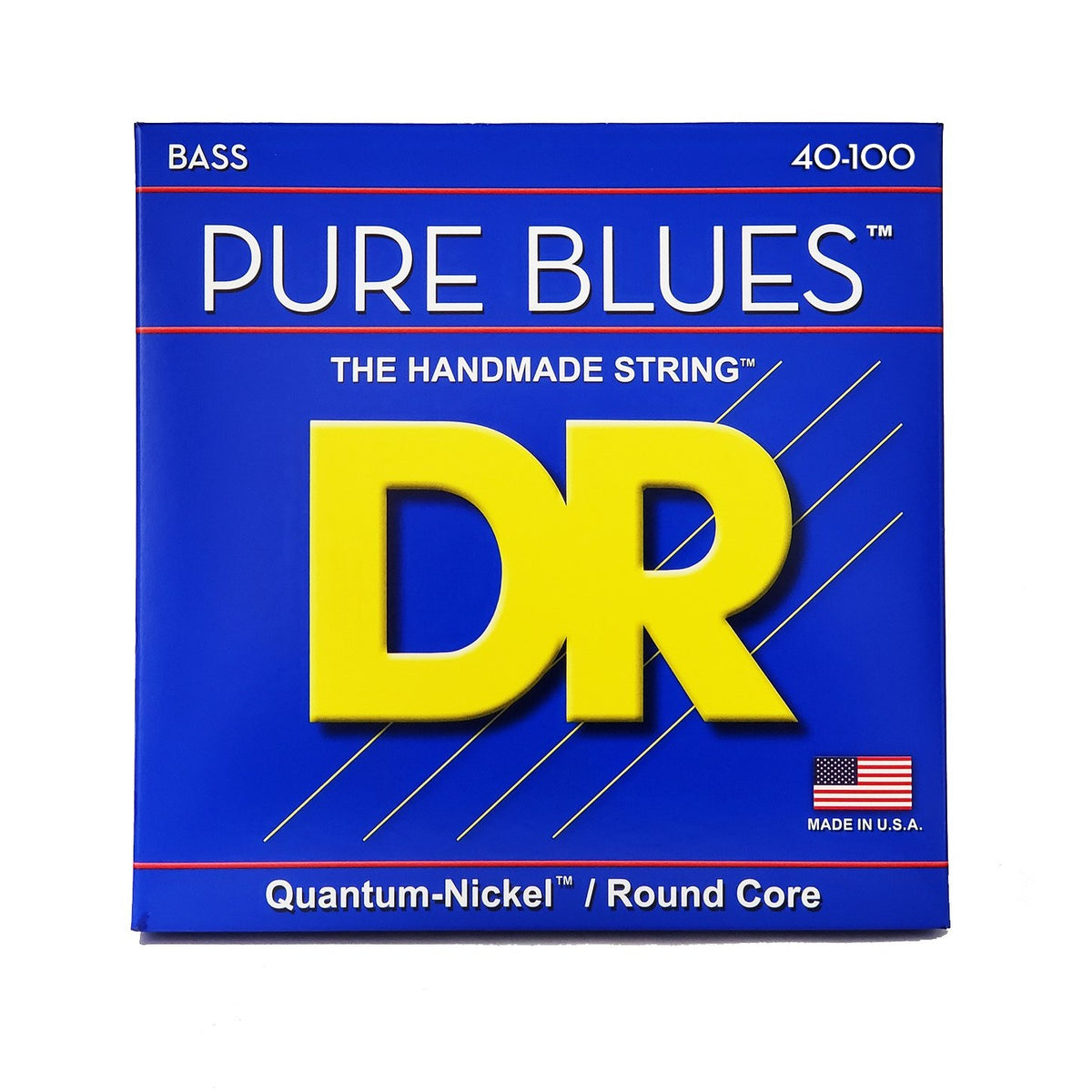 Dây DR Pure Blues PB-40 40-100 Light – bao bì mặt trước, in MADE IN USA