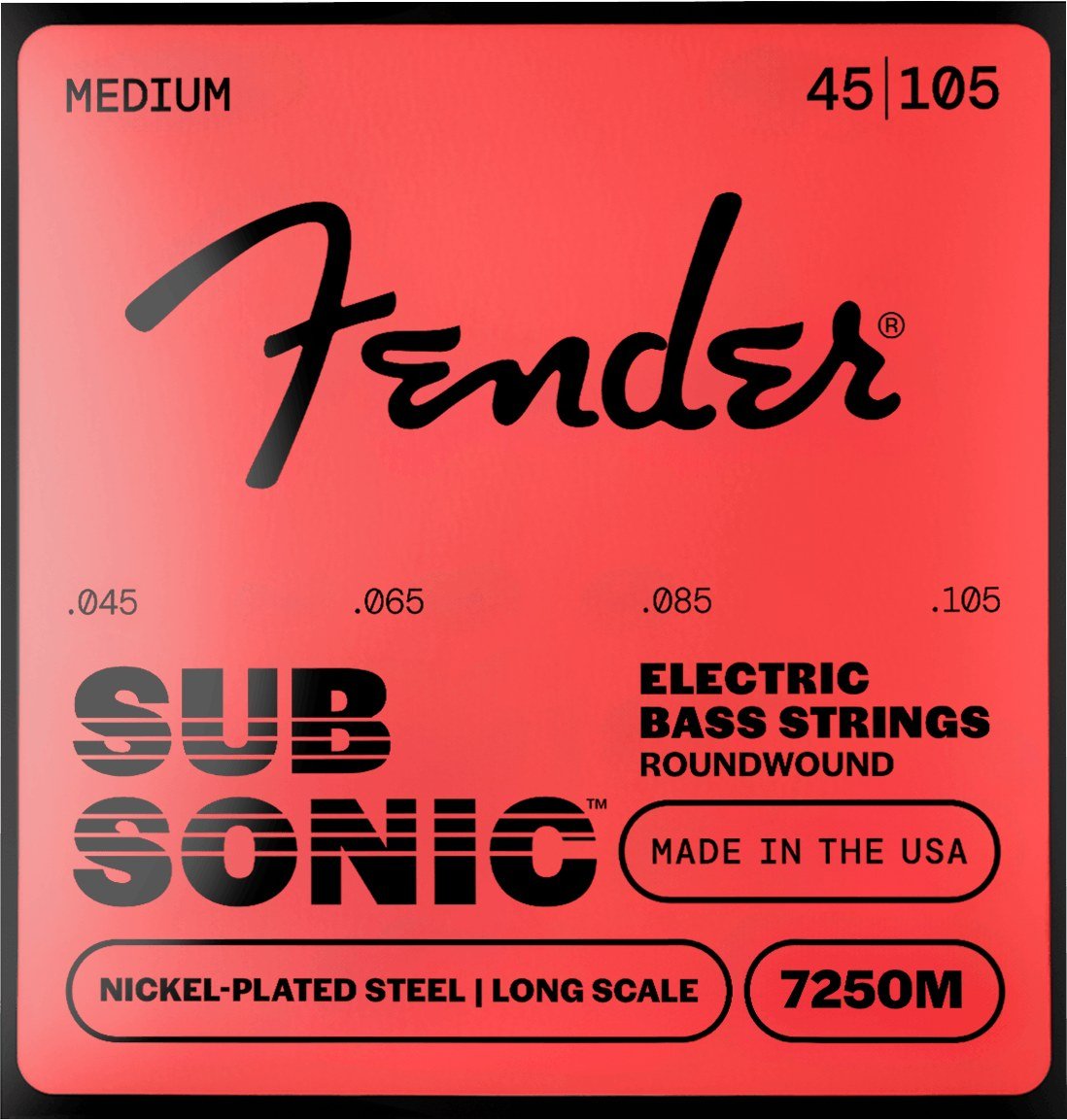 Fender SubSonic 7250M – cỡ 45-105 Medium, cùng dòng SubSonic 7250 với 7250ML