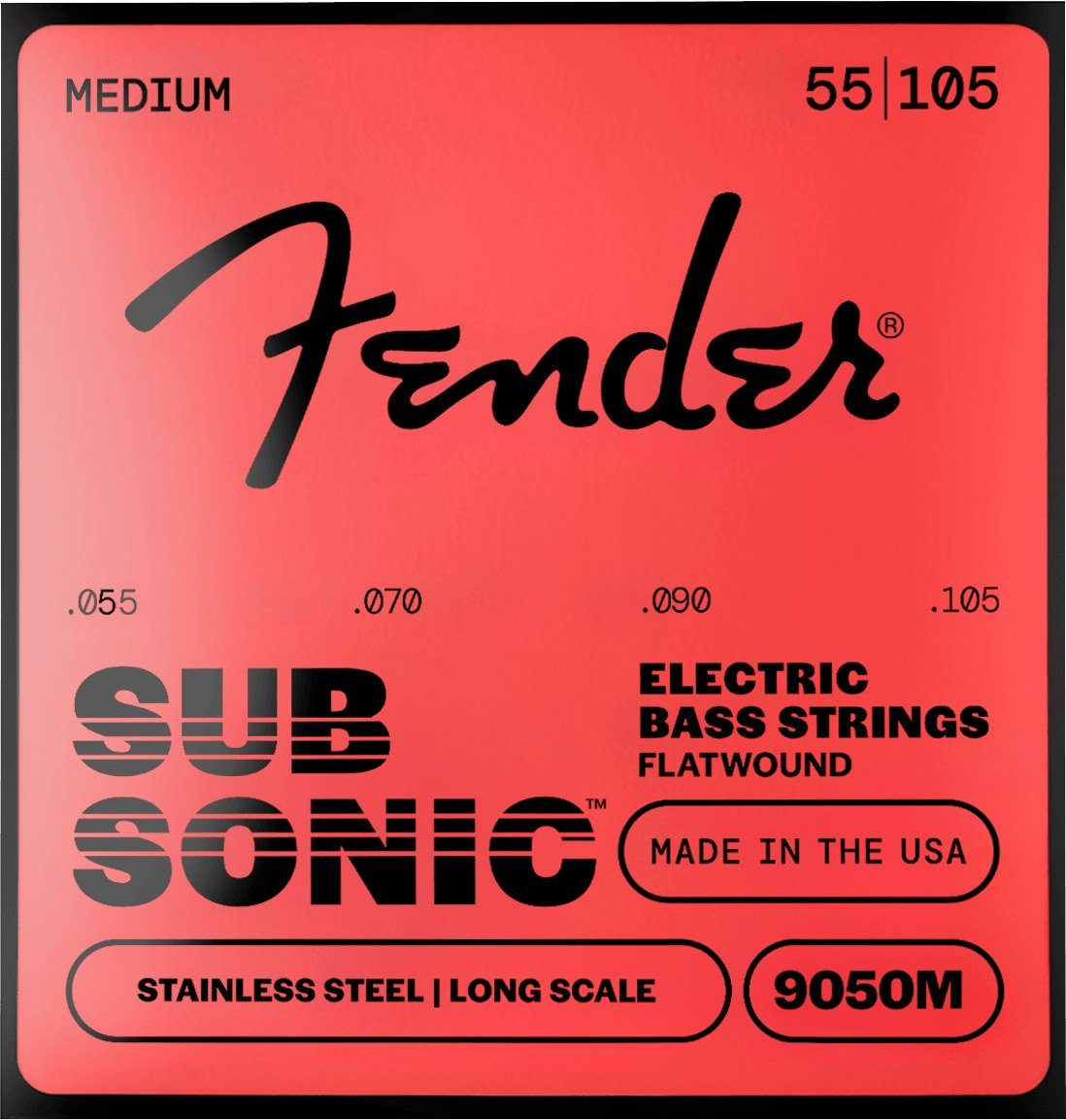 Fender SubSonic 9050M – cỡ 55-105 Medium, cùng dòng SubSonic 9050 Flatwound với 9050ML