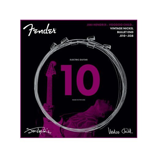 Dây Fender Jimi Hendrix Voodoo Child Bullet Pure Nickel 10-38 – bao bì mẫu trước