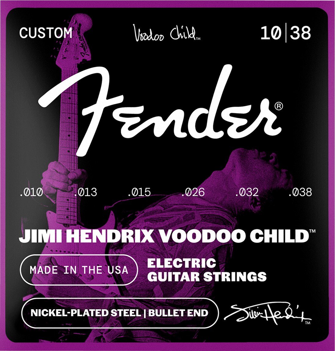 Fender Jimi Hendrix Voodoo Child NPS Bullet – cỡ 10-38 Custom, cùng dòng Jimi Hendrix Voodoo Child với Voodoo Child Bullet