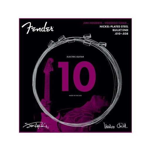 Dây Fender Jimi Hendrix Voodoo Child NPS Bullet 10-38 – bao bì mẫu trước