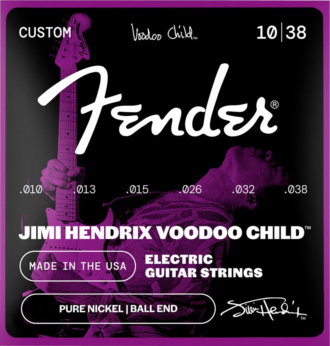 Fender Jimi Hendrix Voodoo Child Ball End Pure Nickel – cỡ 10-38 Custom, cùng dòng Jimi Hendrix Voodoo Child với Voodoo Child NPS Bullet