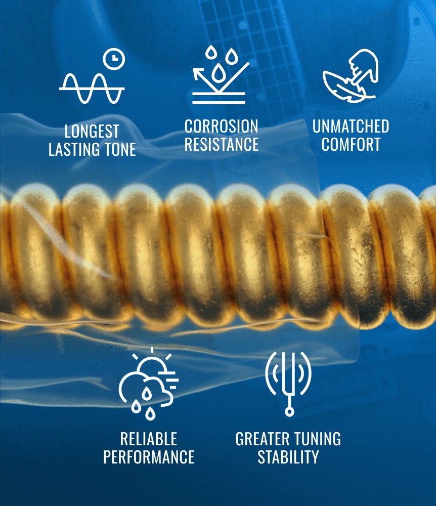Đặc điểm dây guitar điện Elixir Optiweb theo Elixir: giữ tiếng lâu, chống ăn mòn, êm tay, ổn định, giữ dây chuẩn
