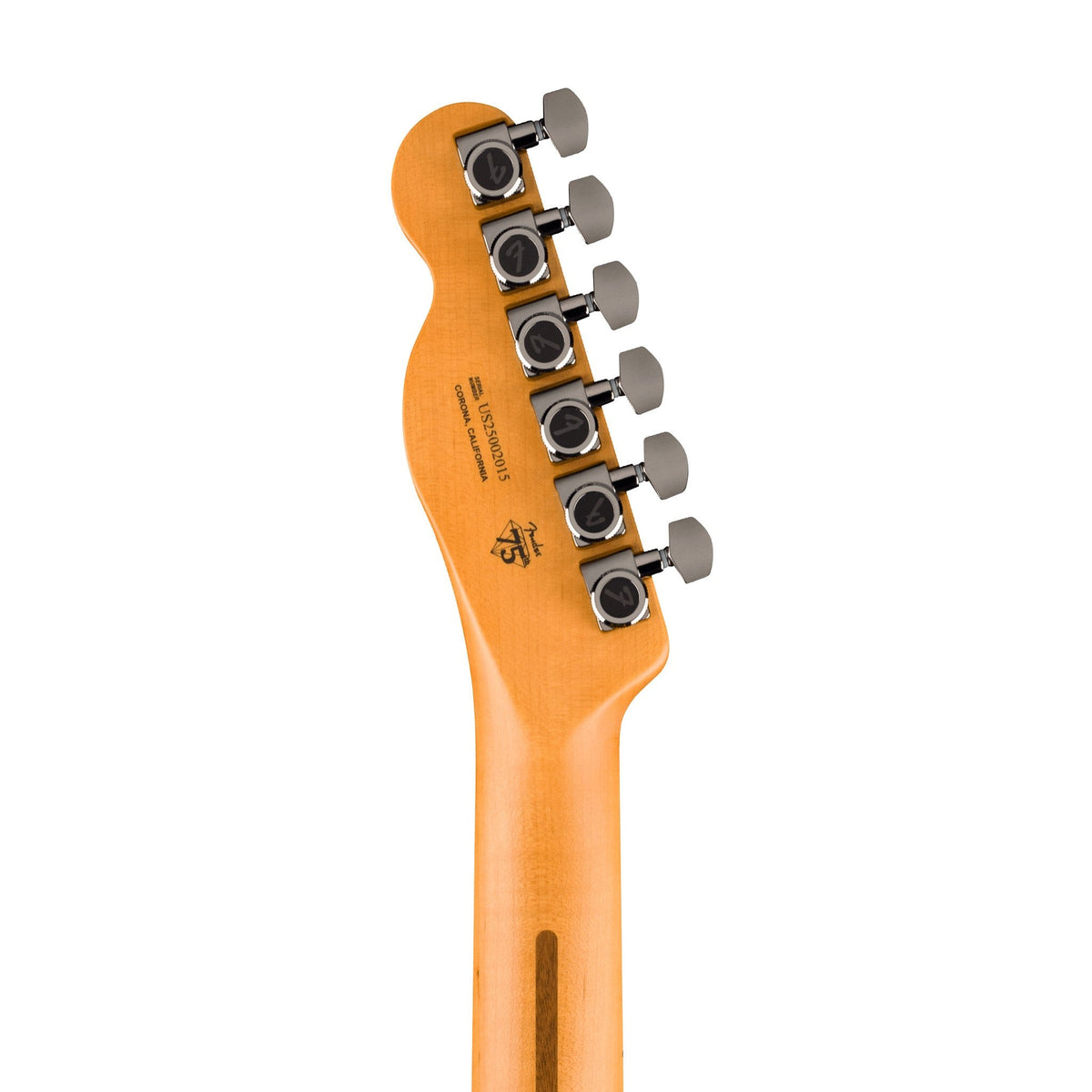 Đàn Guitar Điện Fender 75th Anniversary American Ultra II Telecaster màu Liquid Gold – đầu đàn mặt sau