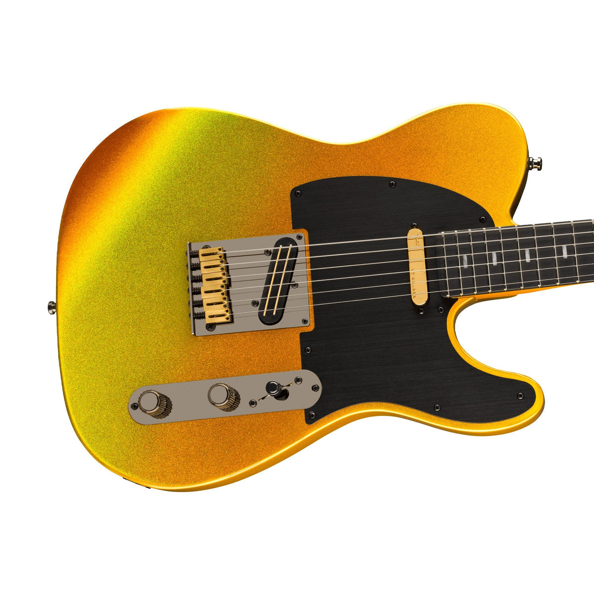 Đàn Guitar Điện Fender 75th Anniversary American Ultra II Telecaster màu Liquid Gold – góc nghiêng