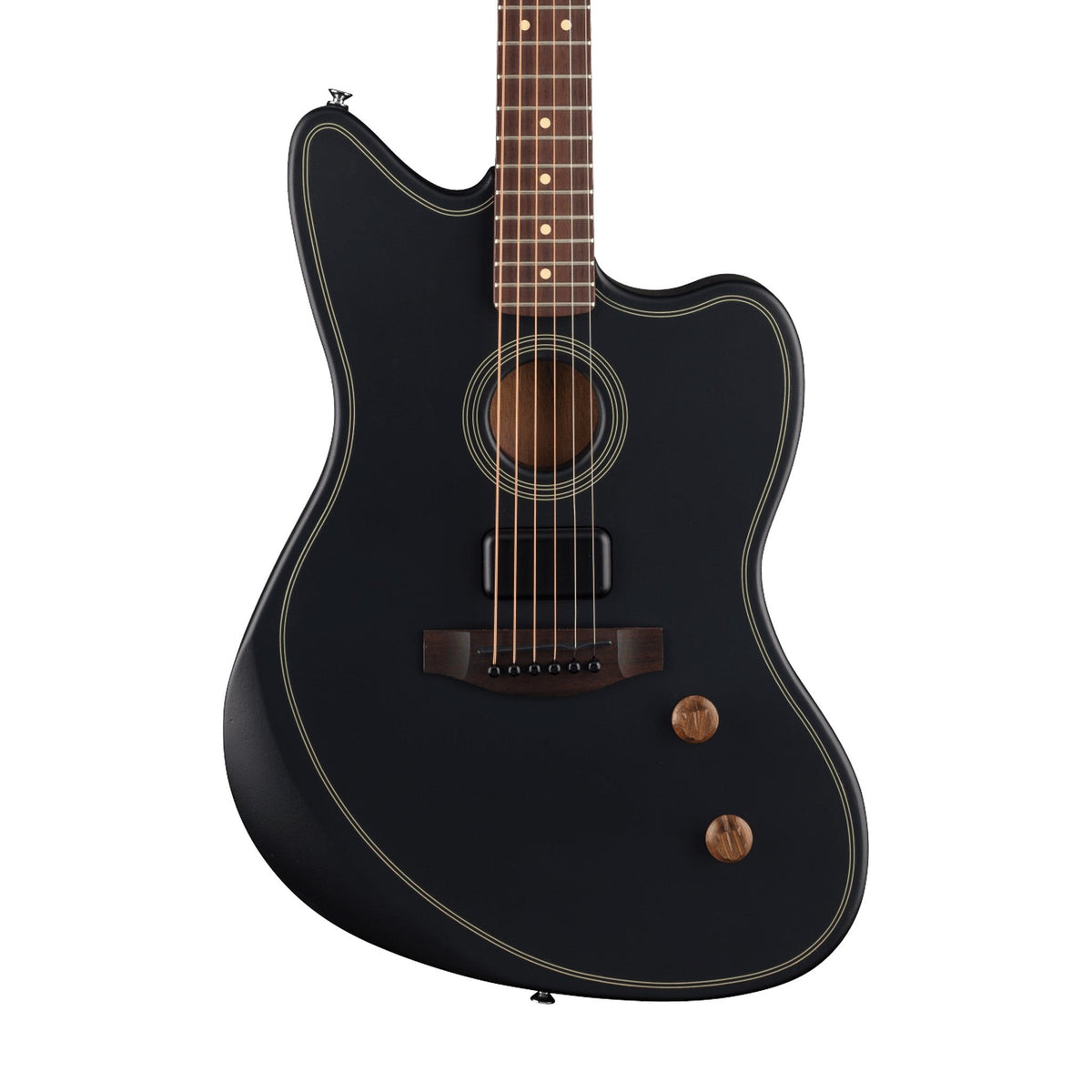 Đàn Guitar Điện Fender Acoustasonic Standard Jazzmaster màu Black – thân đàn mặt trước